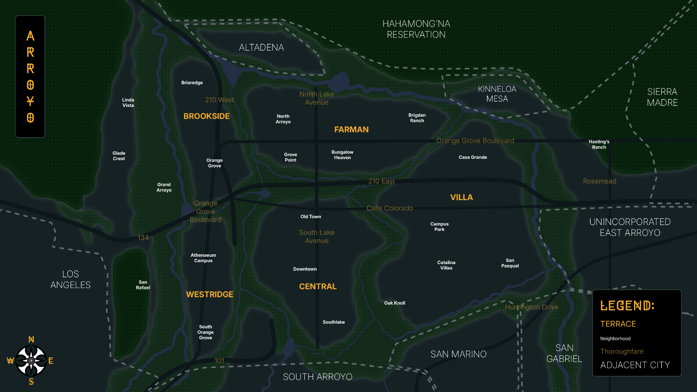 Map of the city of Arroyo