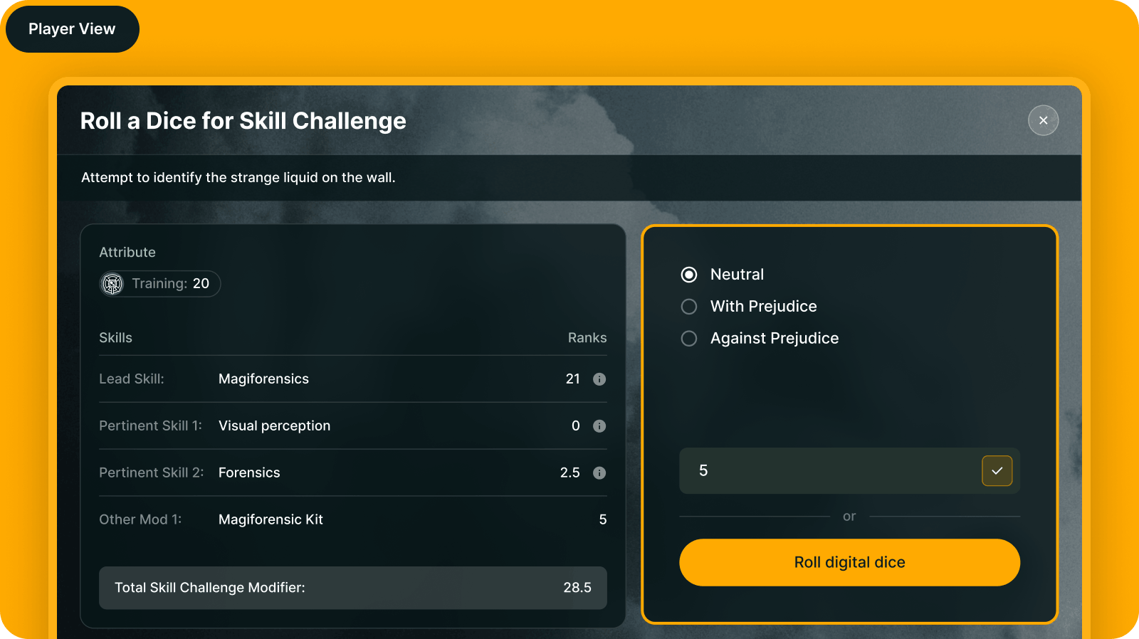 Player Performs a Skill Challenge Roll
